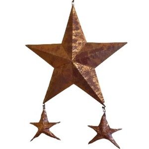 STARS Rustic Barn 5 Point  3 D Dimensional Hanging Country Farmhouse Home Decor